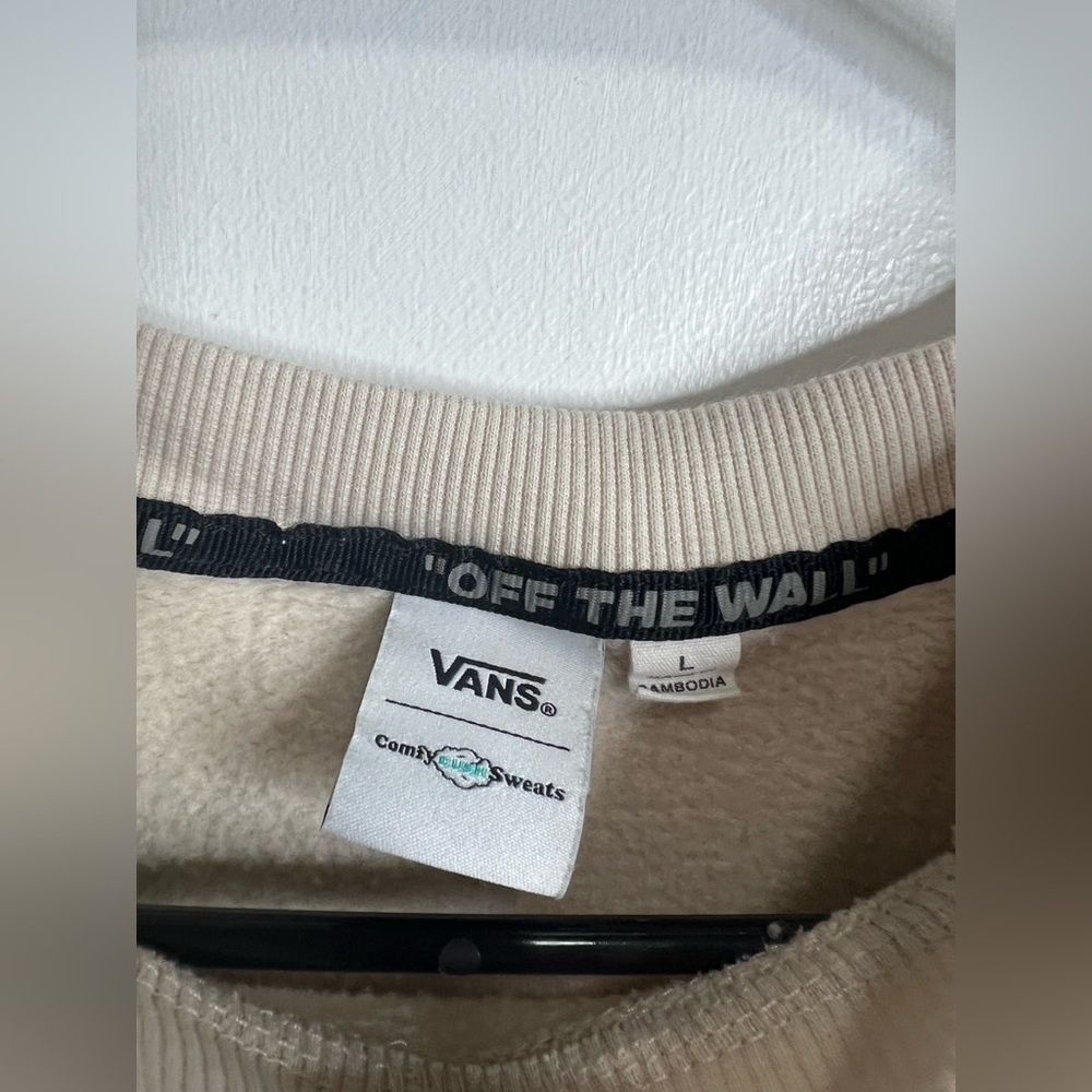Vans Off The Wall Cream/Tan Pullover Sweatshirt - Picture 2 of 3